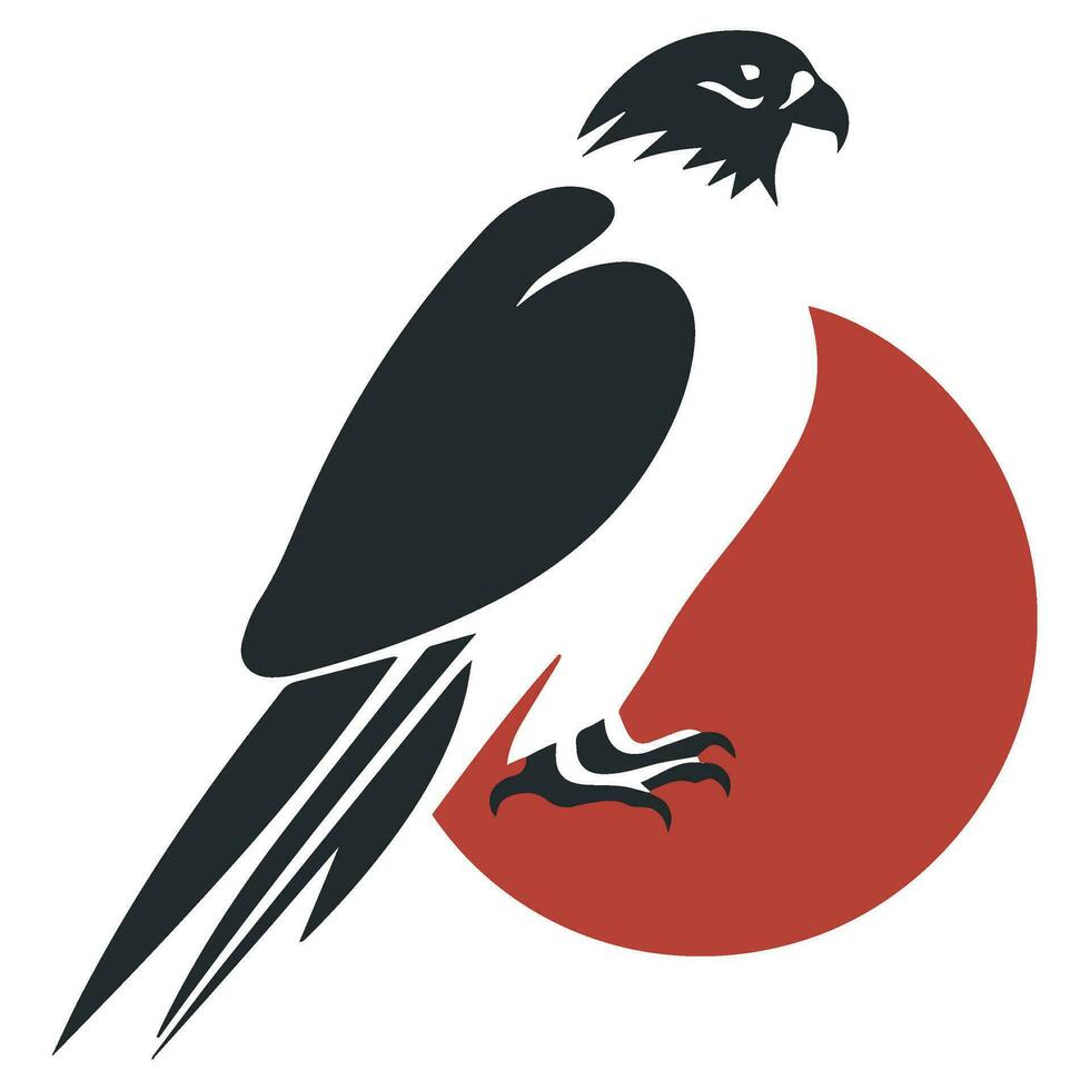 halcón águila vector icono japonés ilustración estilo