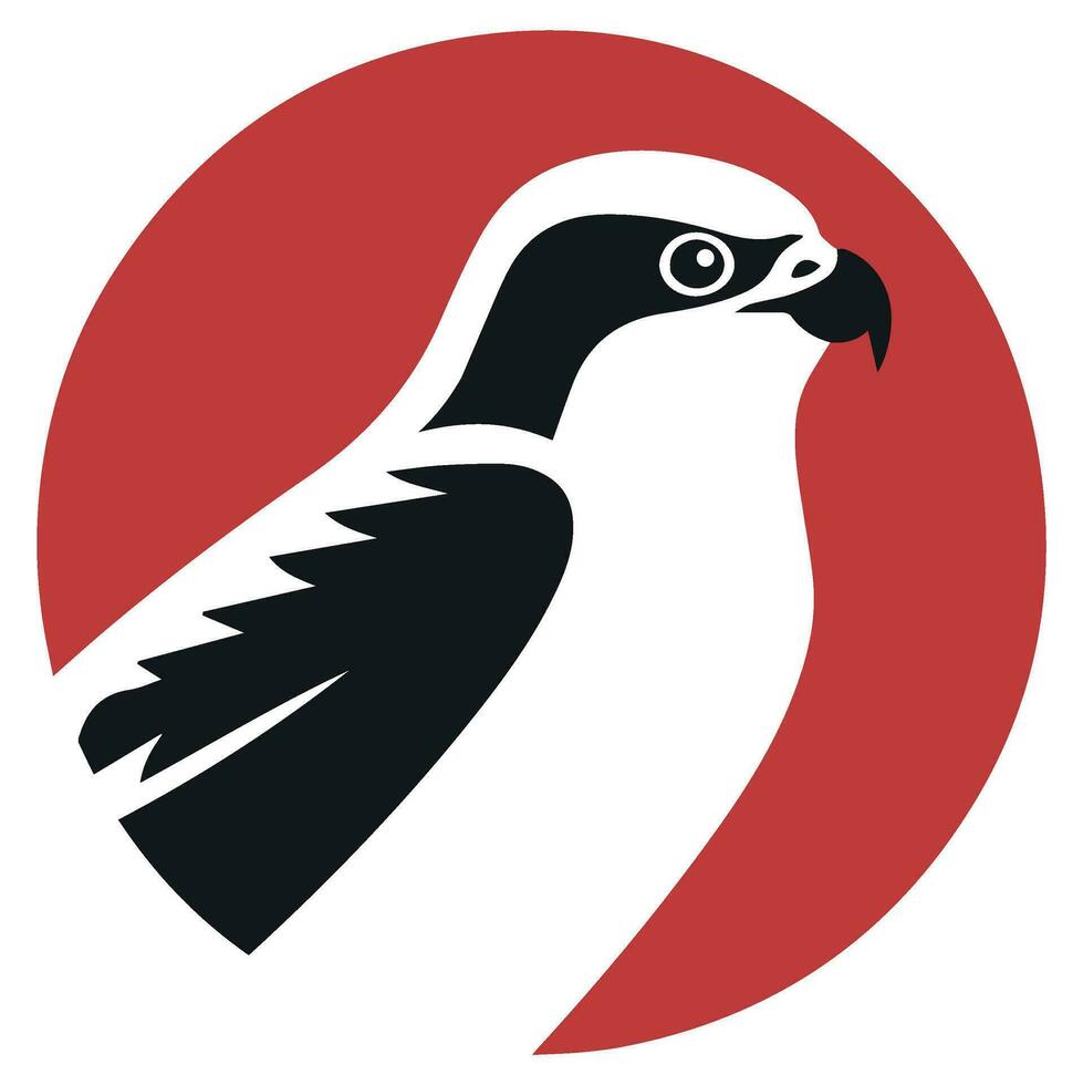 Falcon Eagle vector icon Japanese illustration style