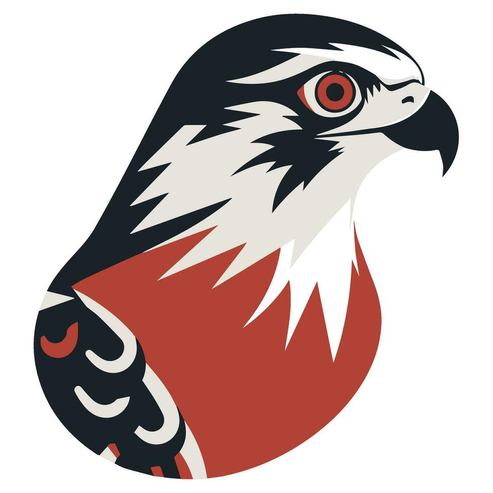 Falcon Eagle vector icon Japanese illustration style