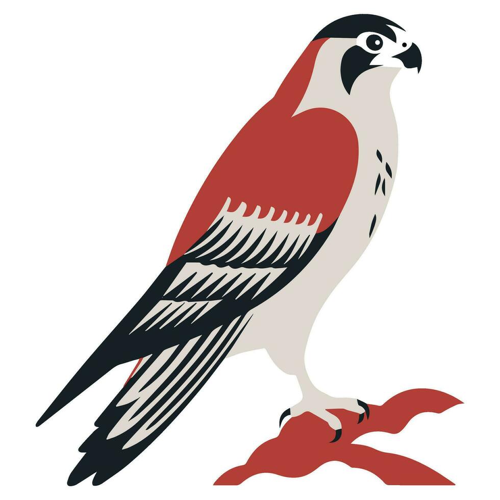 Falcon Eagle vector icon Japanese illustration style