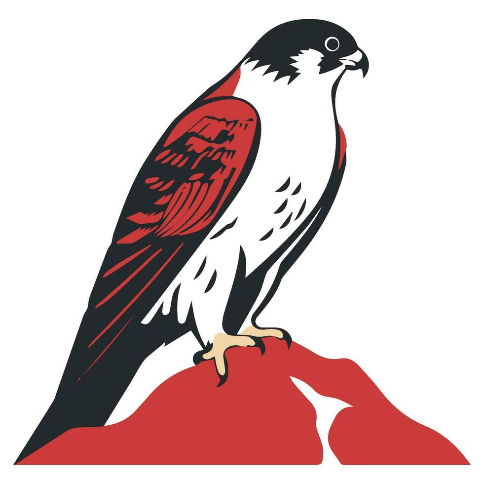 Falcon Eagle vector icon Japanese illustration style