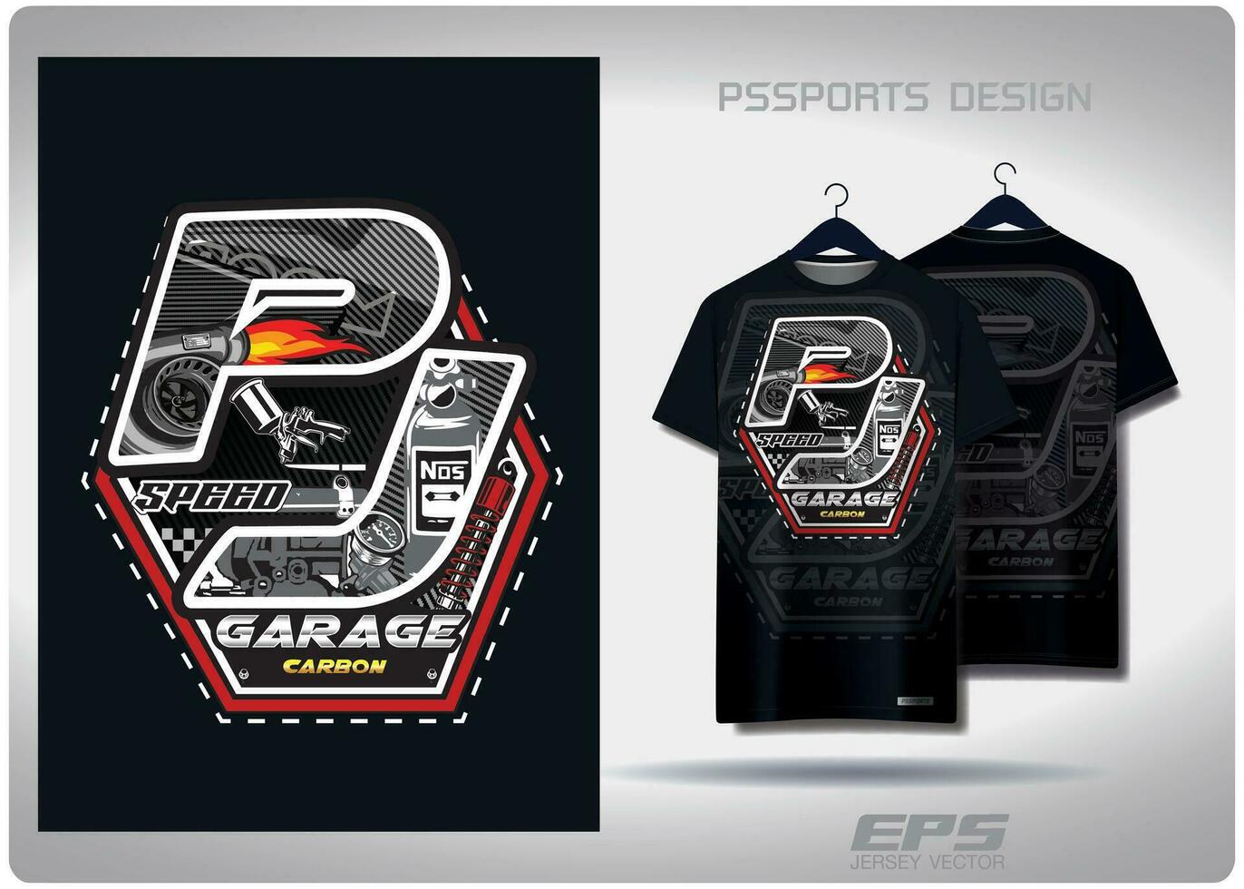 Vector T-shirt background image.racing car logo pattern design, illustration, textile background for t-shirt, jersey street t-shirt