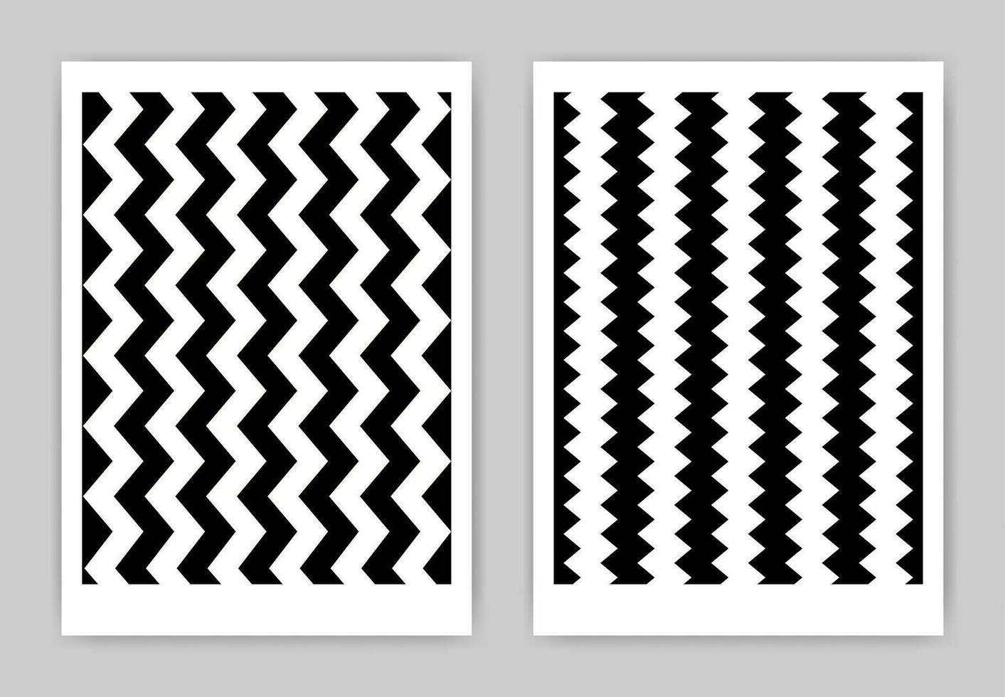 conjunto de negro y blanco carteles con sencillo geométrico patrones. resumen pared Arte. vector