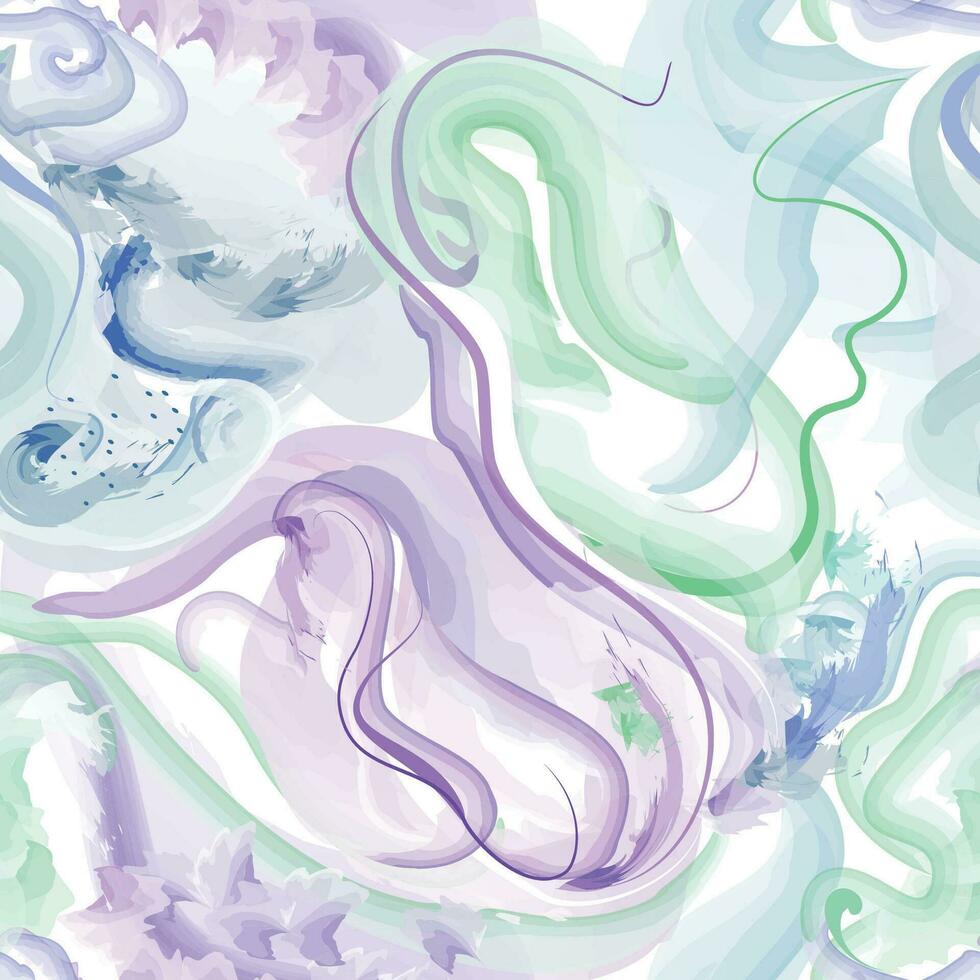 Abstract wavy lines. Beautiful seamless watercolored texture. Endless pattern in bright spring style. Flowing waves abstraction. Modern background for web site business graphics. vector