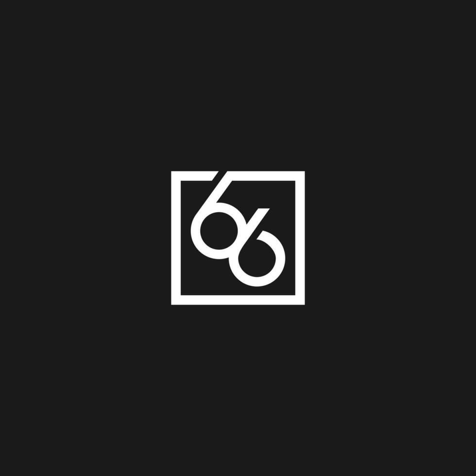 66 cuadrado logo vector icono ilustración