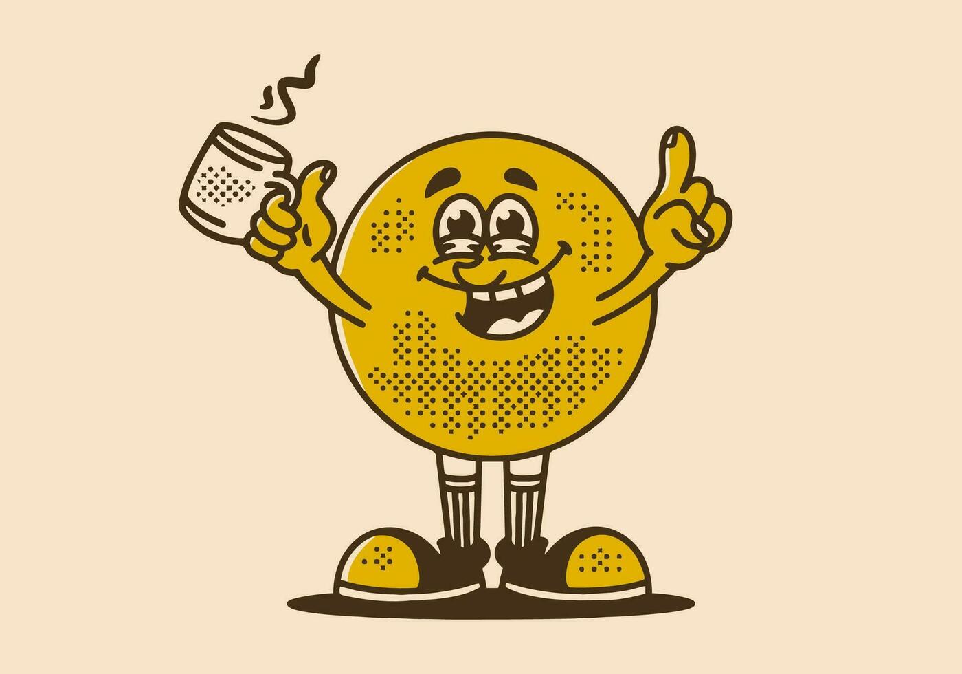 Mascot character of ball head with chill expression vector