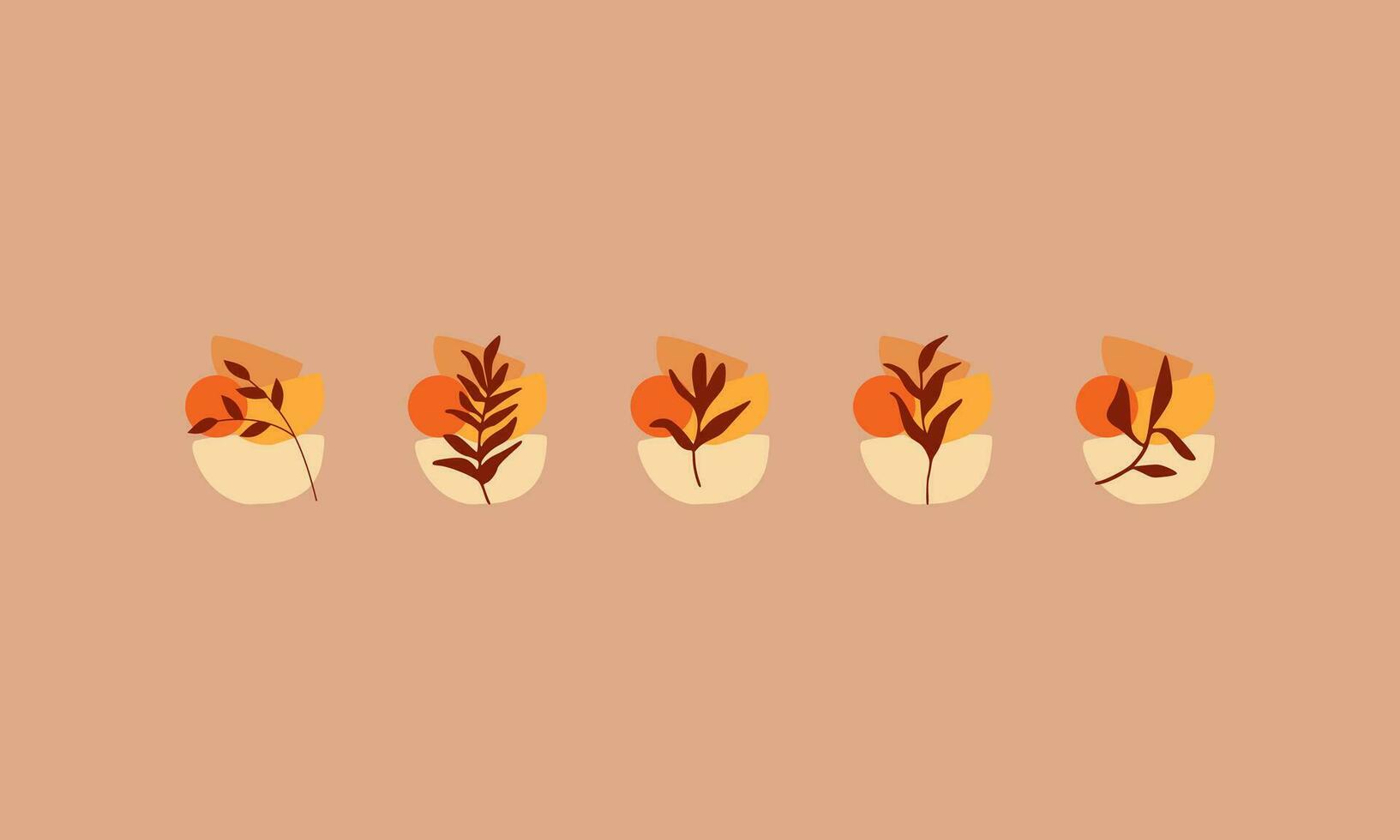 Autumn leaves collections with organic shapes element. Leaves elements collection. Set of autumn leaves element. vector