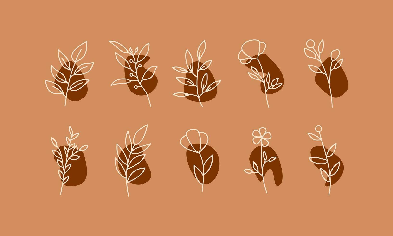 Set of leaf elements illustration. Leaves elements illustration. Collections of leaf element. vector