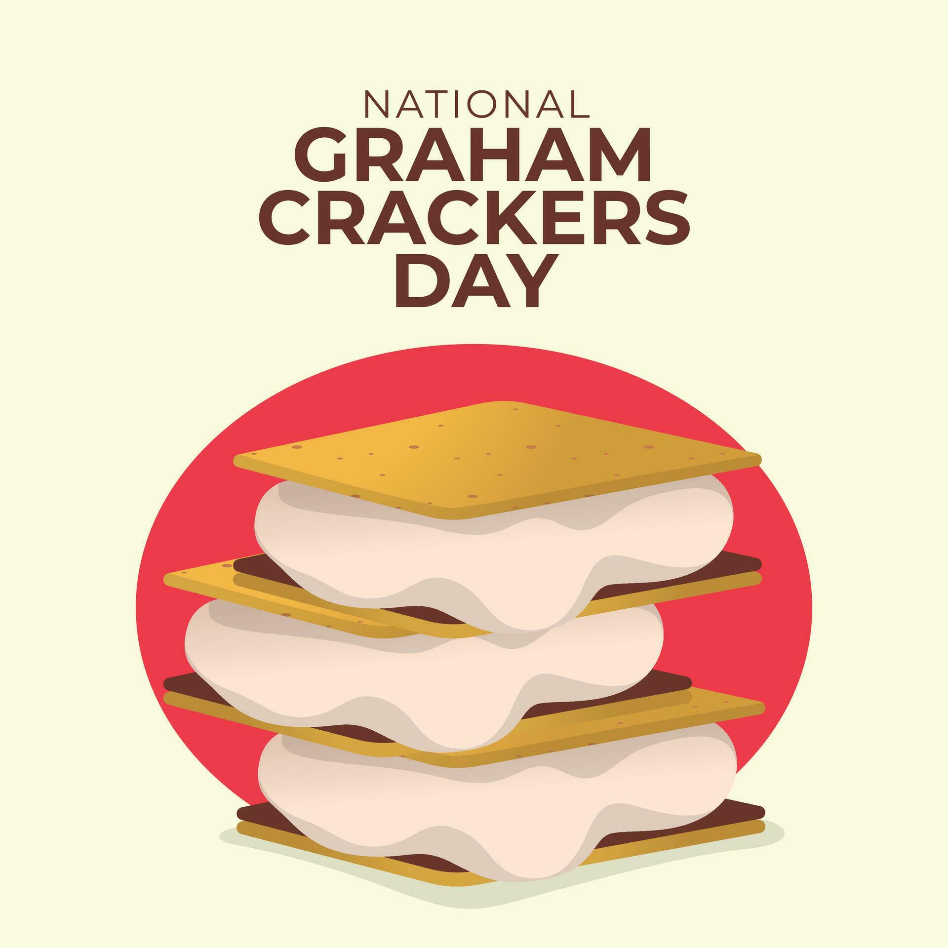 vector graphic of National Graham Crackers Day good for National Graham