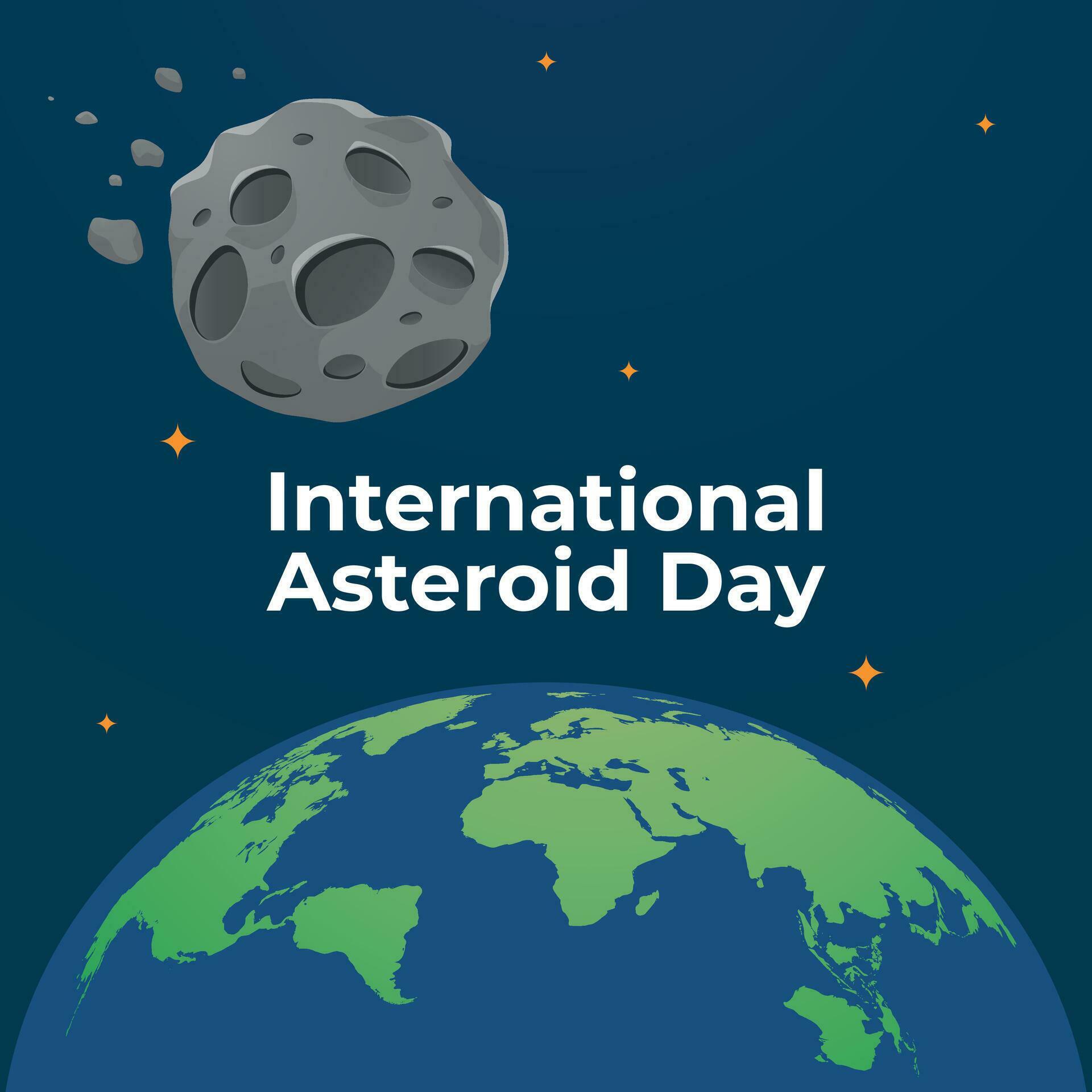 vector graphic of International Asteroid Day good for International