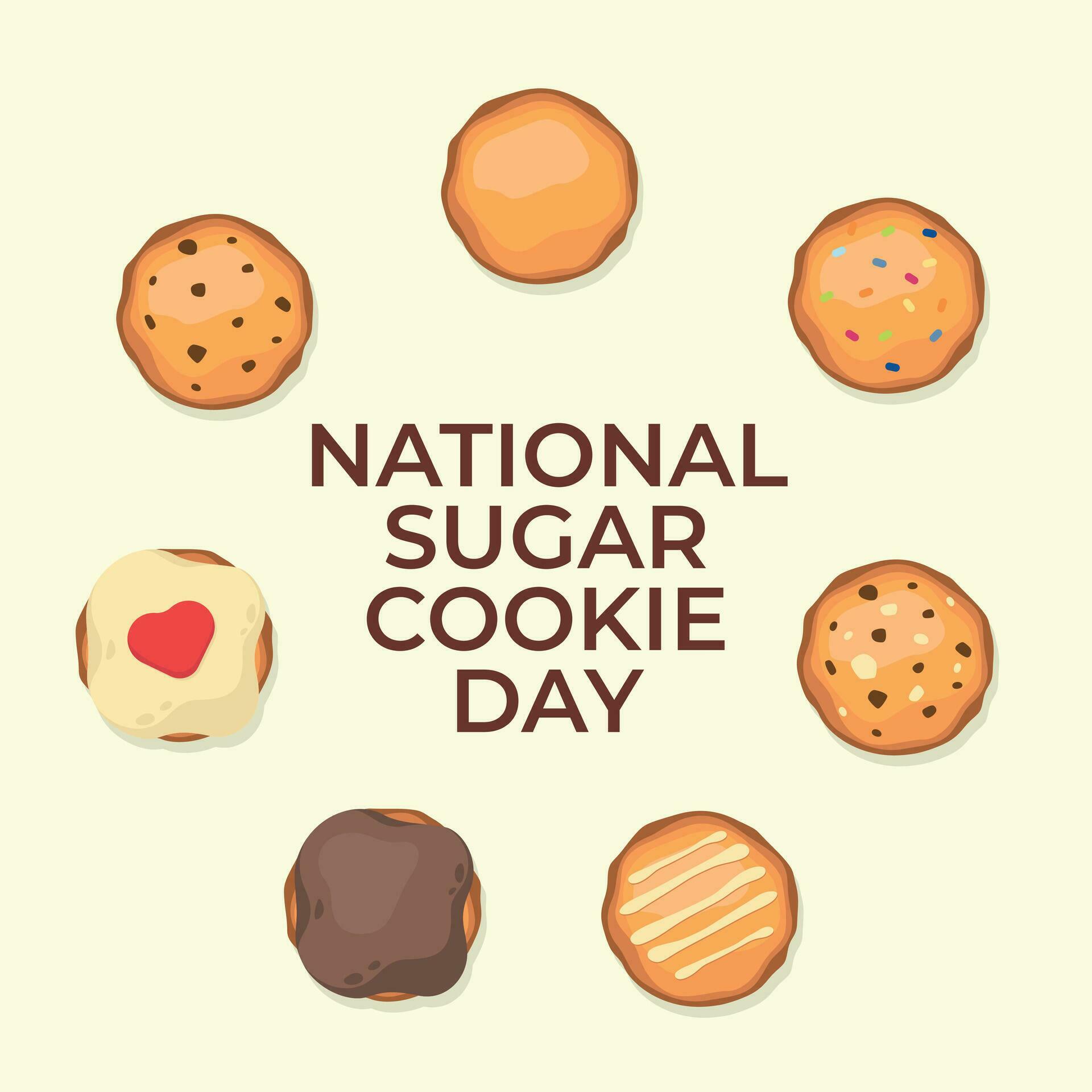 vector graphic of National Sugar Cookie Day good for National Sugar Cookie Day celebration. flat