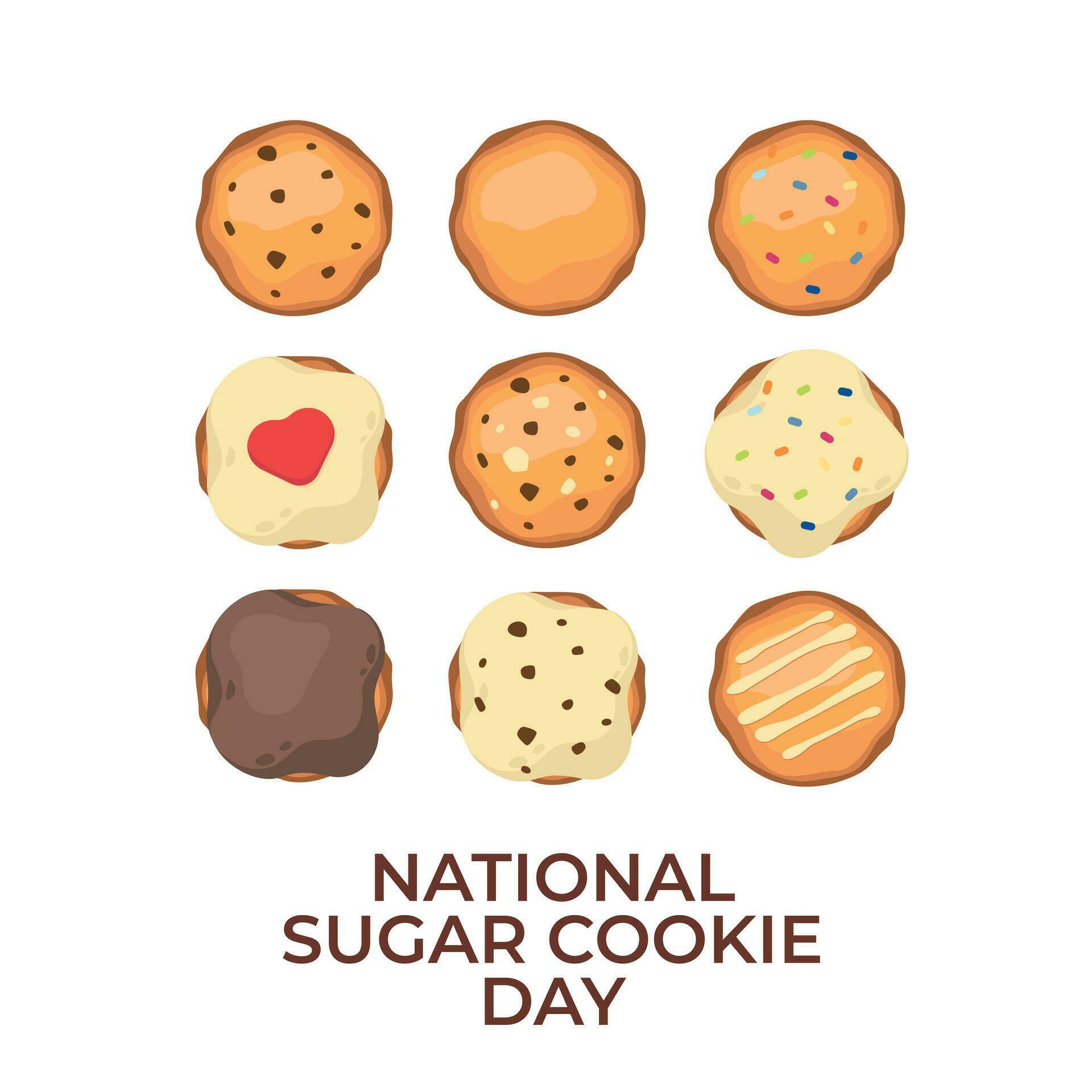 vector graphic of National Sugar Cookie Day good for National Sugar Cookie Day celebration. flat