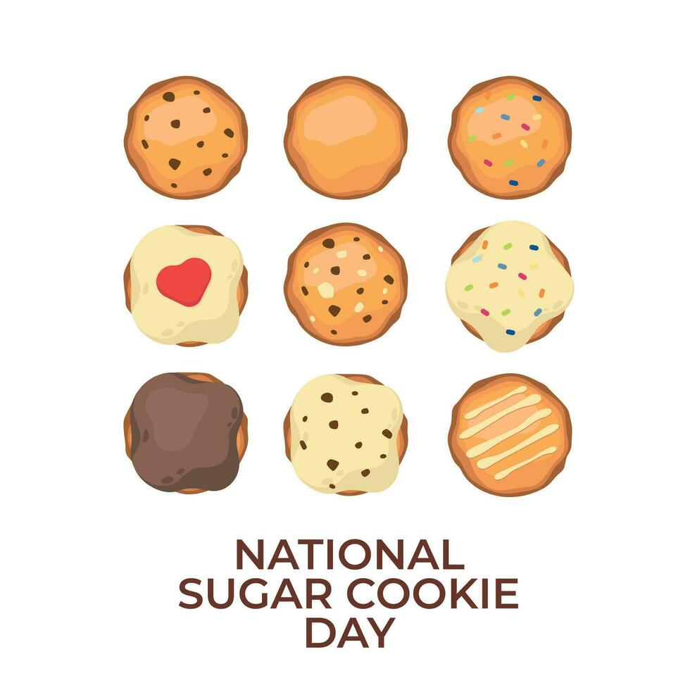 vector graphic of National Sugar Cookie Day good for National Sugar