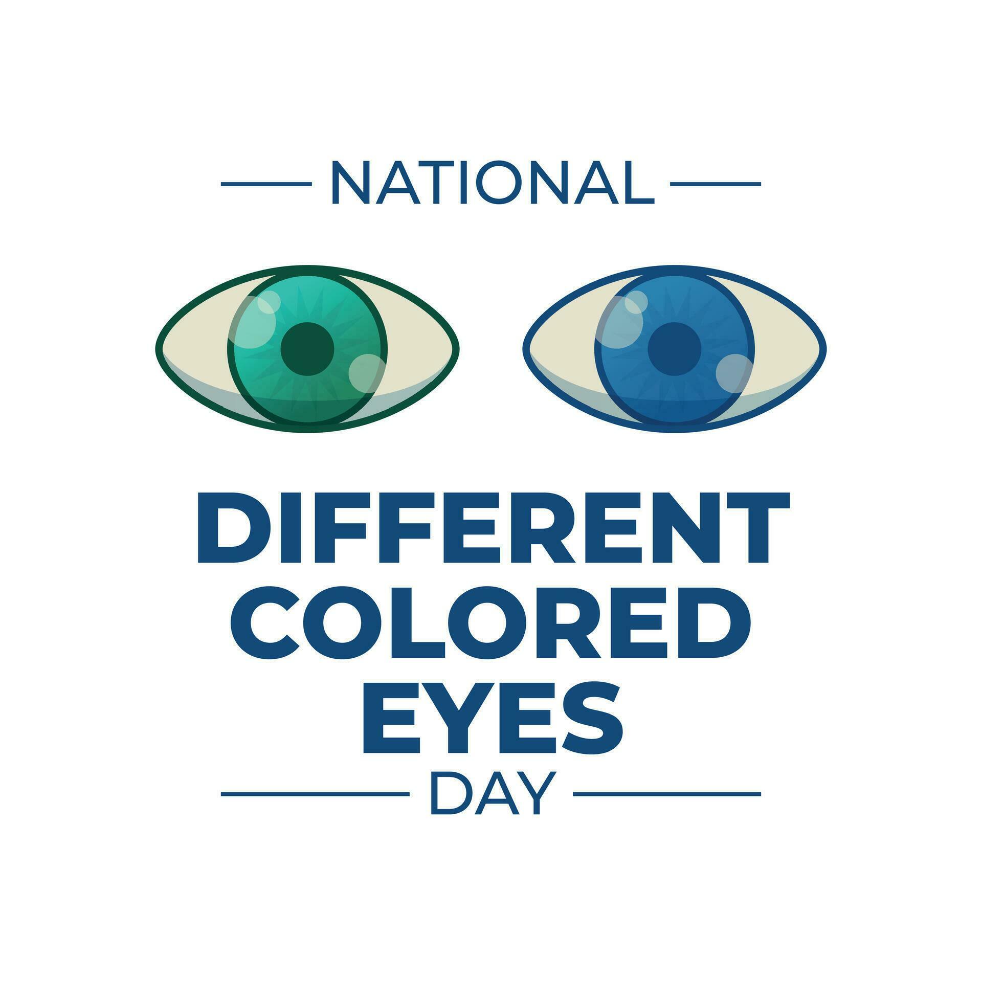 vector graphic of National Different Colored Eyes Day good for National
