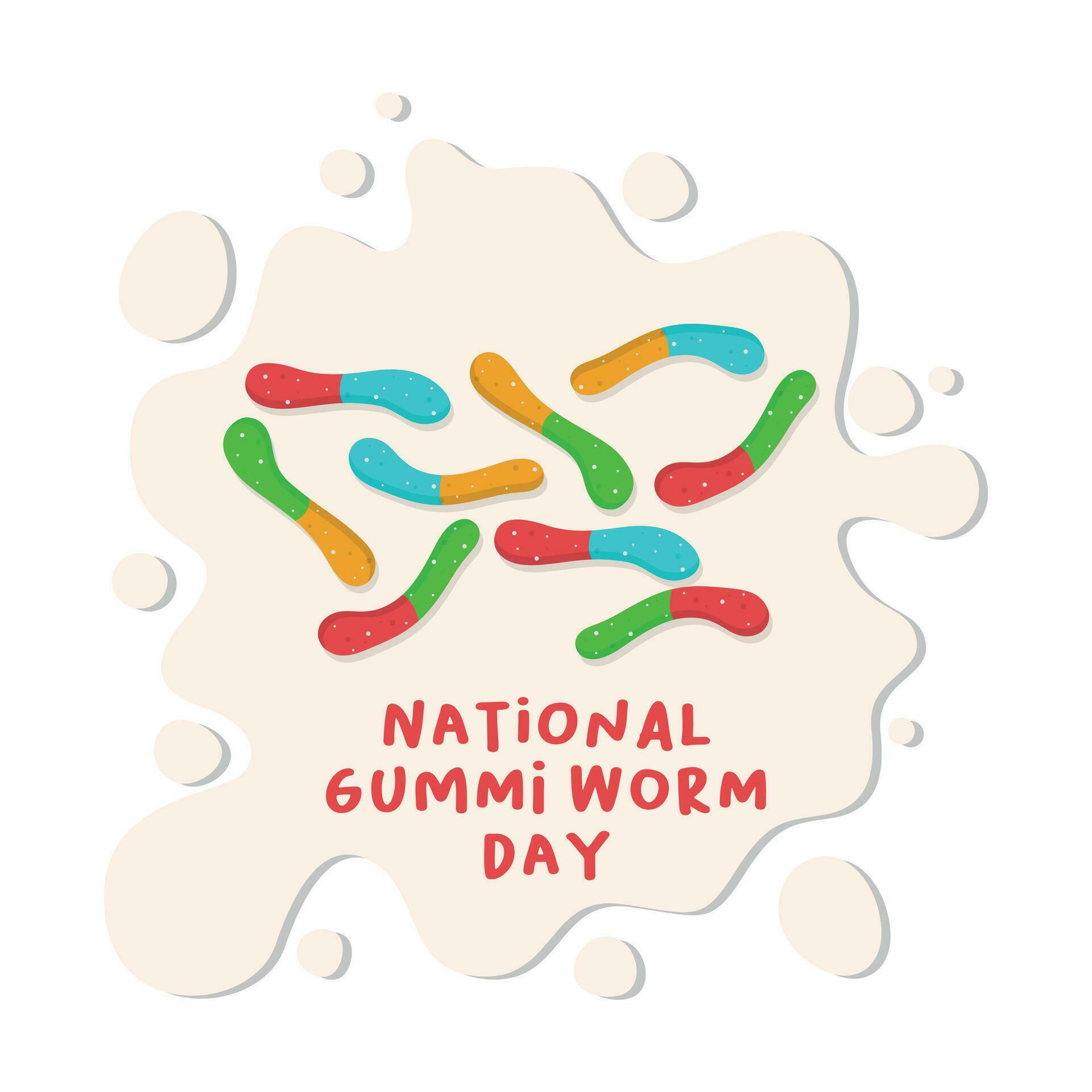 vector graphic of National Gummi Worm Day good for National Gummi Worm Day celebration. flat