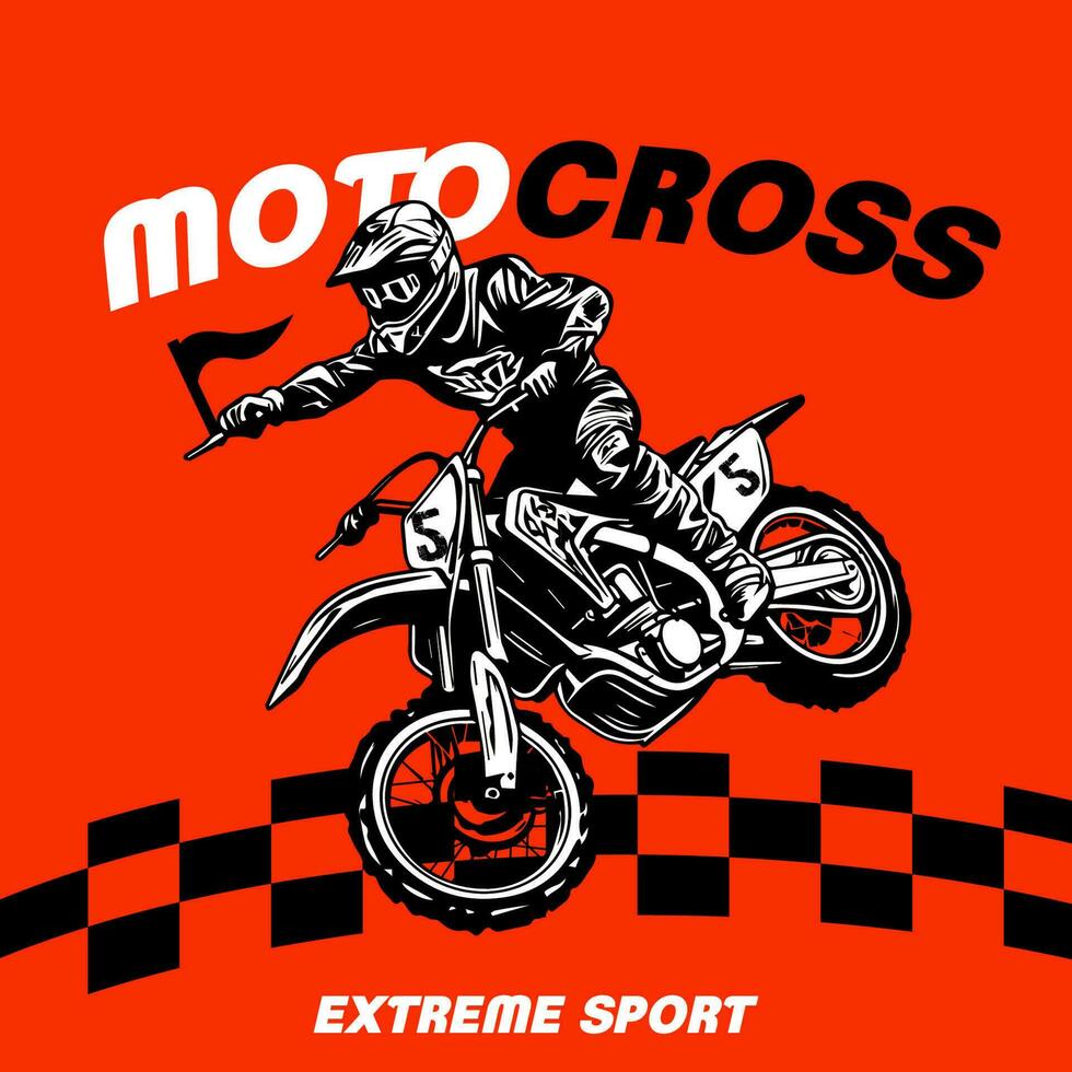 Moto Cross Vector Illustration Pro Vector