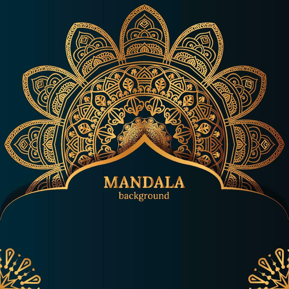 Luxury mandala background with golden arabesque pattern Arabic Islamic east style vector