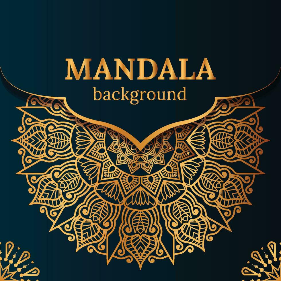 lujo mandala antecedentes con dorado arabesco modelo Arábica islámico este estilo. Ramadán estilo decorativo mándala mandala para imprimir, póster, cubrir, vector