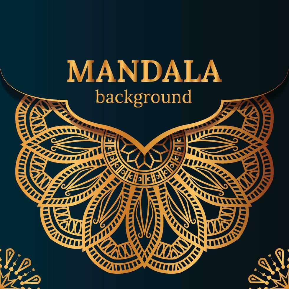 lujo mandala antecedentes con dorado arabesco modelo Arábica islámico este estilo. Ramadán estilo decorativo mándala mandala para imprimir, póster, cubrir, vector