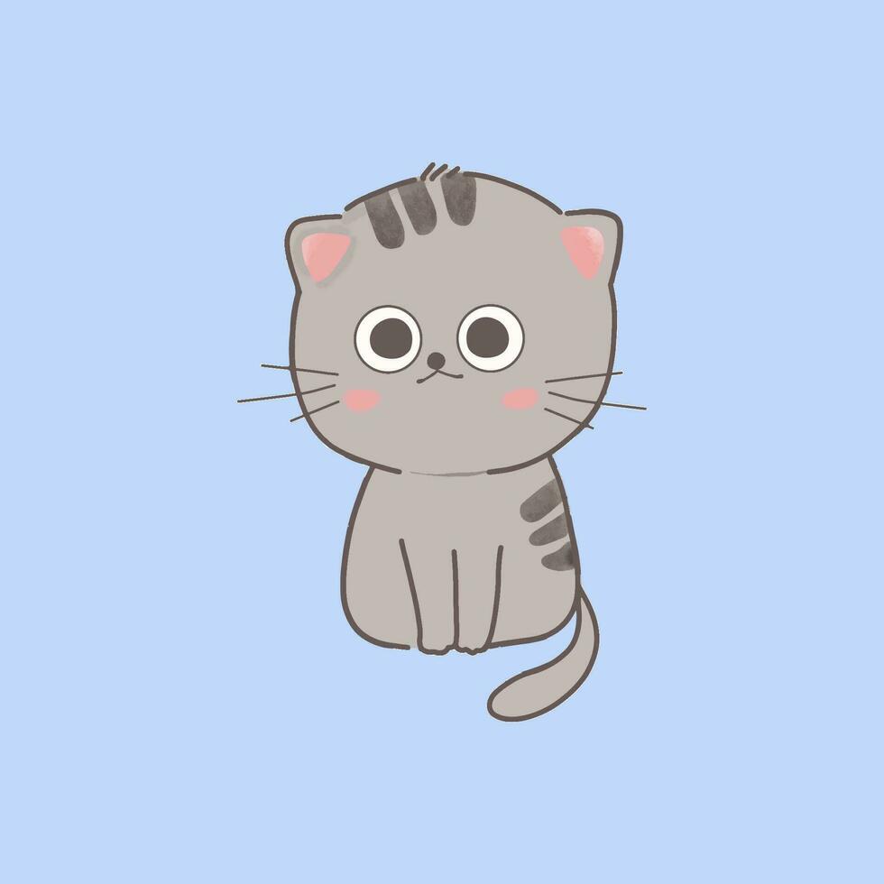 linda gato dibujos animados icono diseño para niños ,imprimir y etc. vector