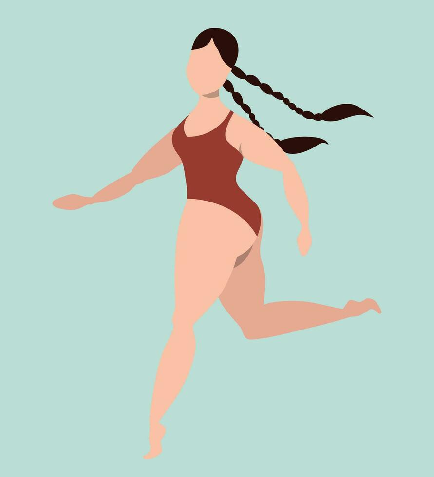 mujer en lencería, traje de baño. cuerpo positivo, amor tu cuerpo. diferente etnia y piel colores mujer caracteres. variedad de poses y gestos de moda vector ilustración para web, aplicación