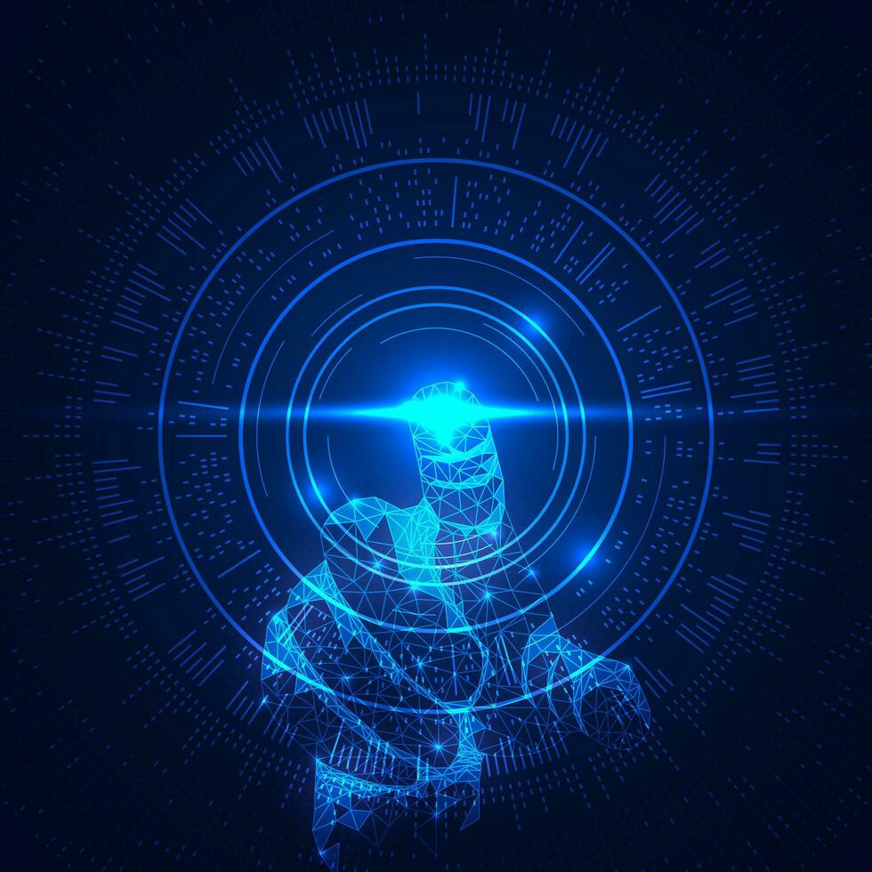 Touch the future, Interface technology, the future of user experience. Futuristic concept. Vector illustration.
