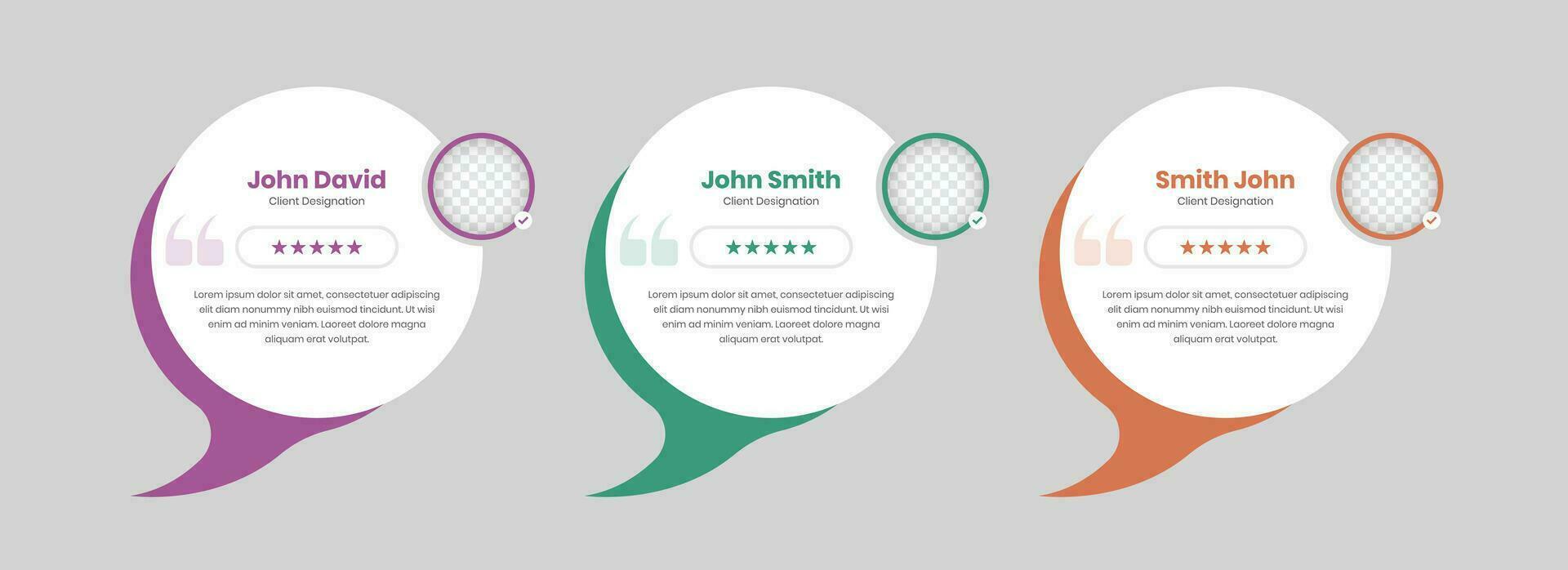 Minimal customer review or client feedback ui element design with text bubble shape vector