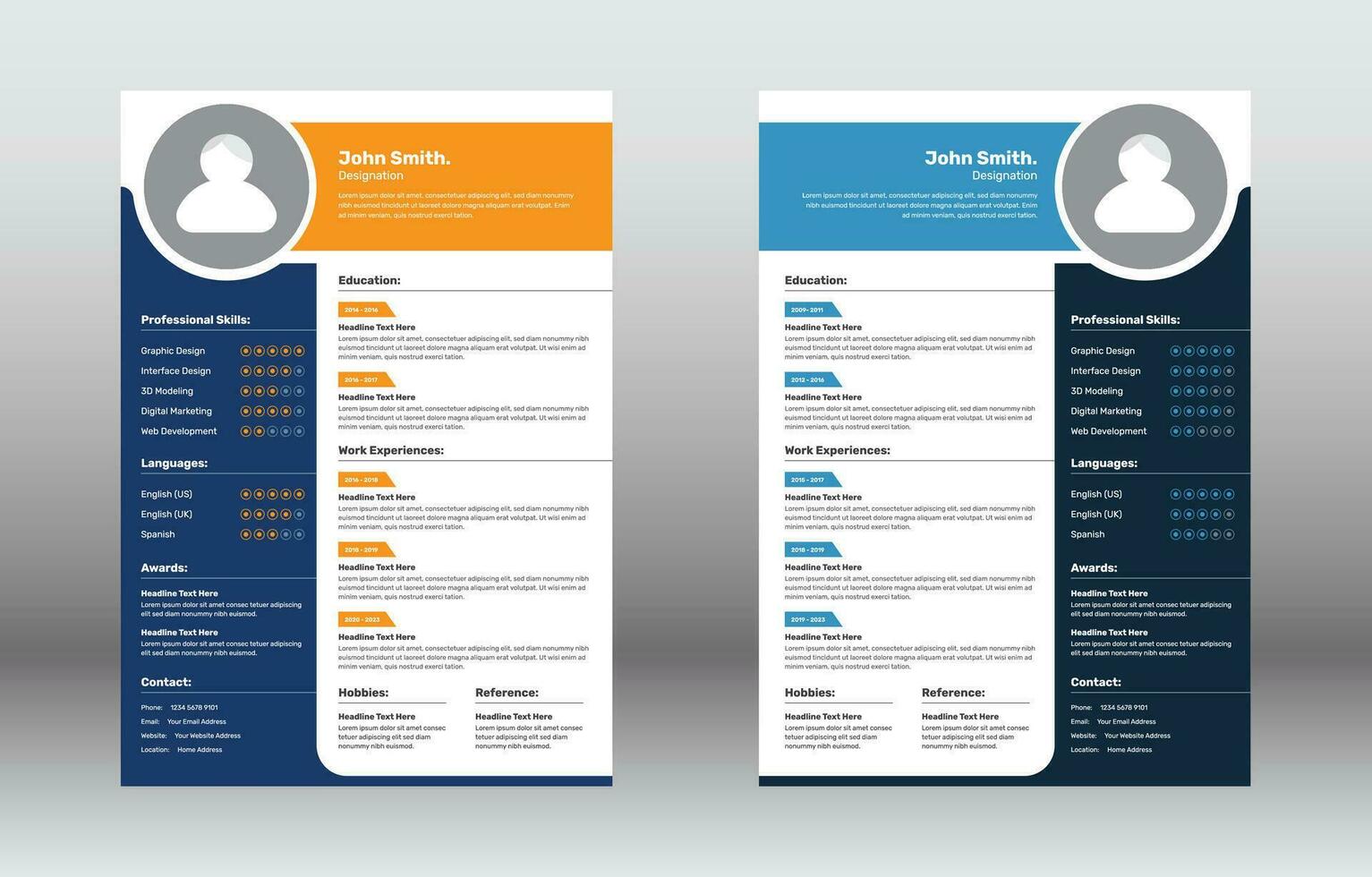 minimalista profesional CV currículum modelo con limpiar resumen forma vector