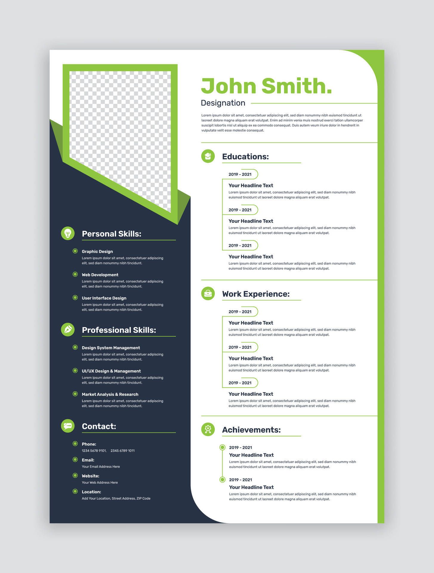 Minimalist resume and bio data template with clean layout 25733730 ...