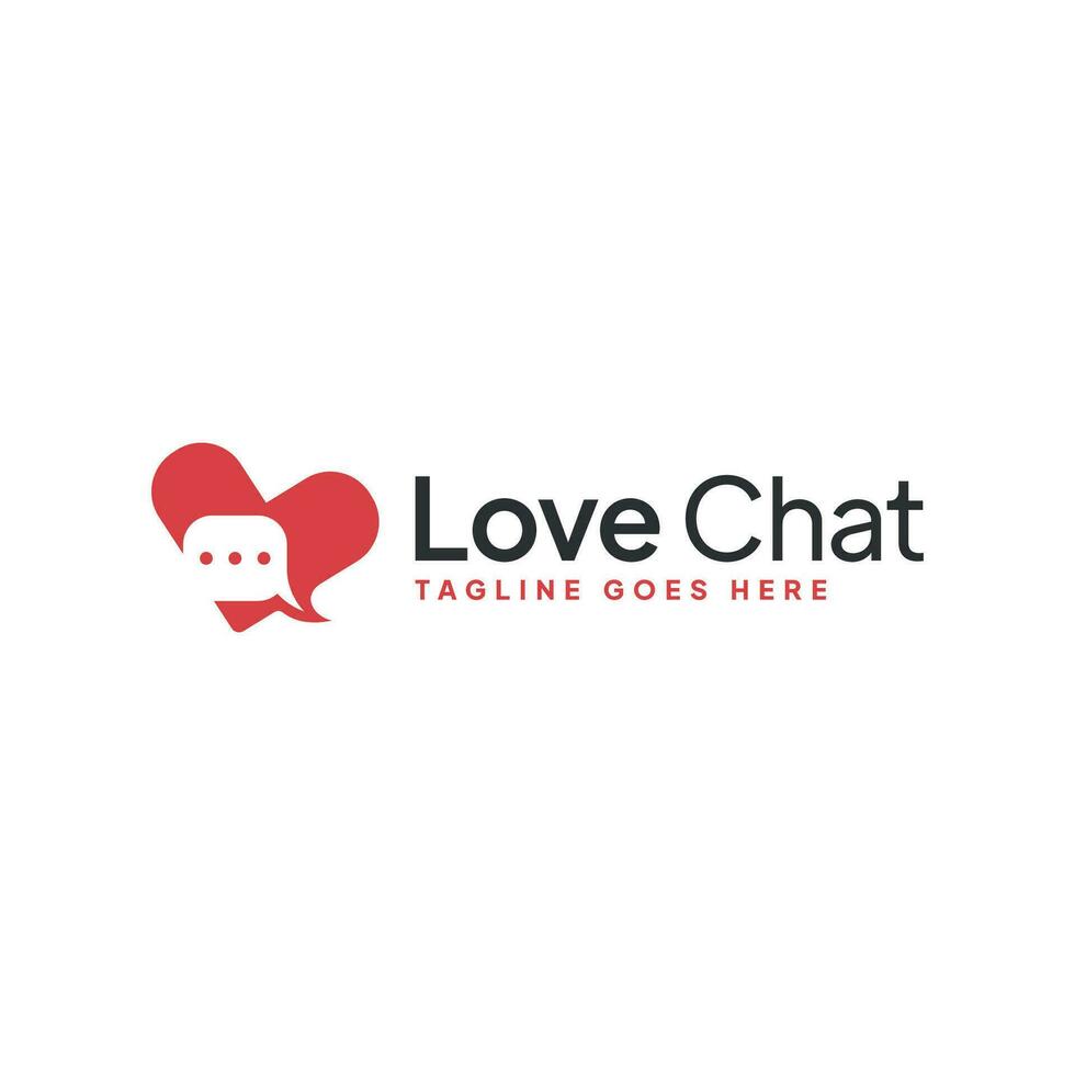 Love chat logo with letter L shape vector