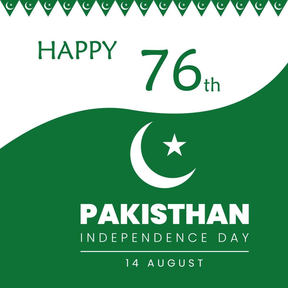 Happy pakistan independence day design vector