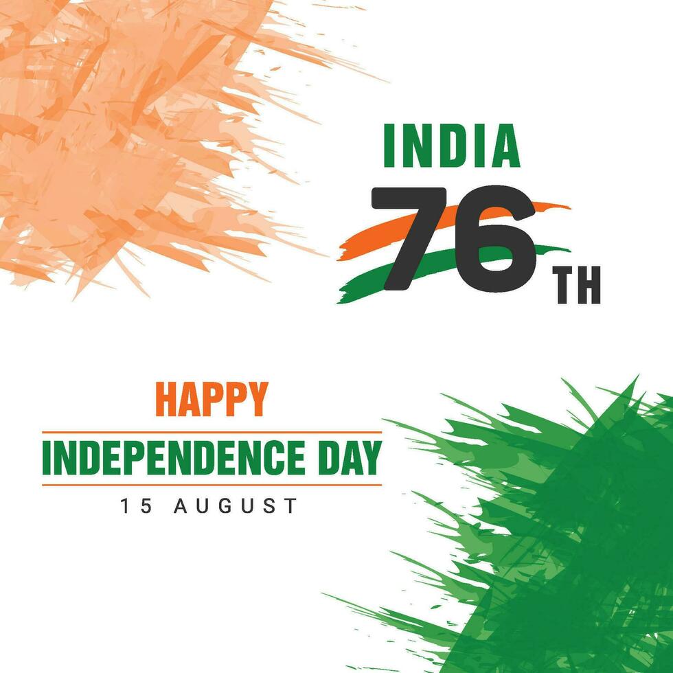 76 years of indian independence day greeting design vector