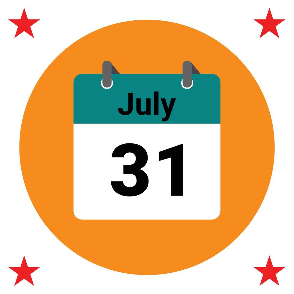 July 31 Daily Calendar Icon 25733938 Vector Art at Vecteezy
