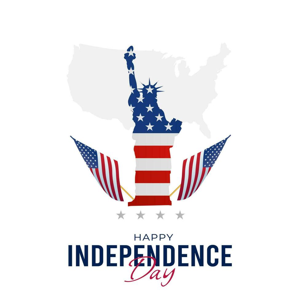 USA Independence Day Celebration, Happy 4th of July greeting card vector