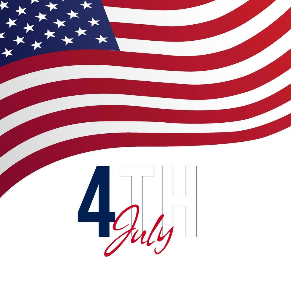 USA Independence Day Celebration, Happy 4th of July greeting card vector