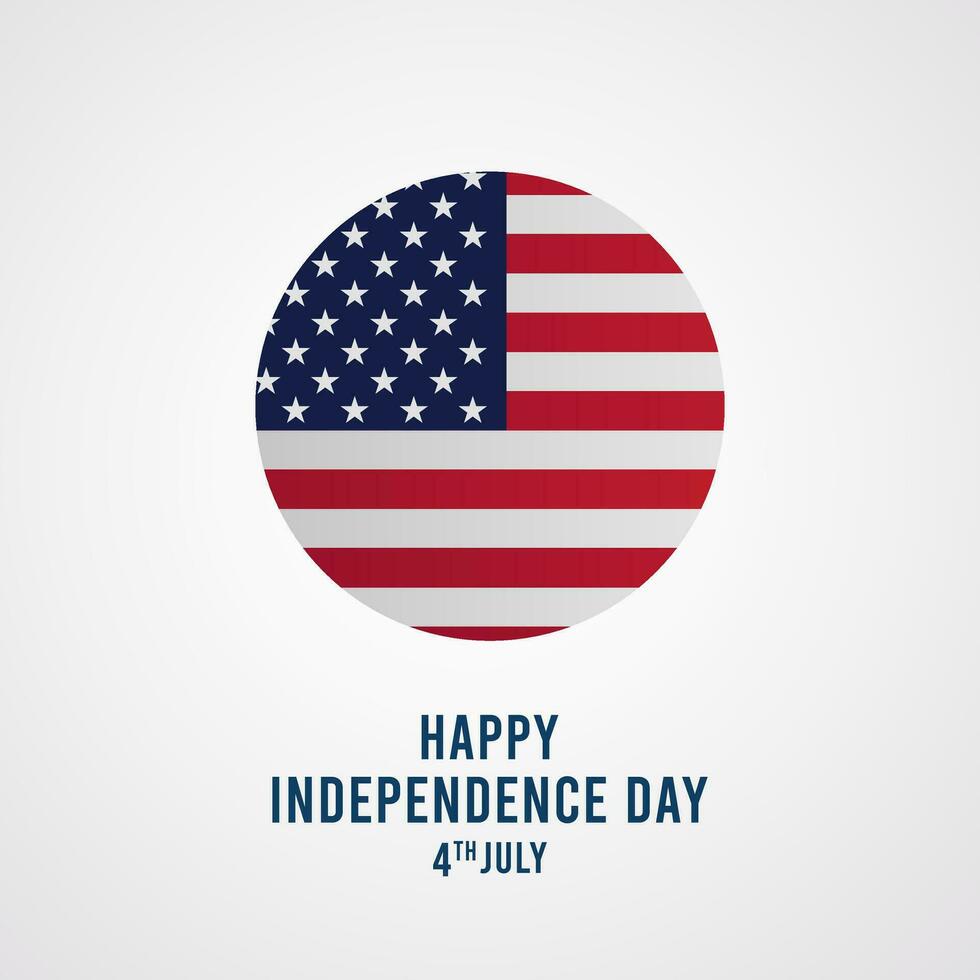 USA Independence Day Celebration, Happy 4th of July greeting card vector