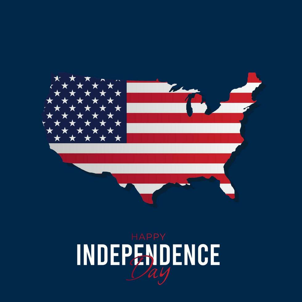 USA Independence Day Celebration, Happy 4th of July greeting card vector