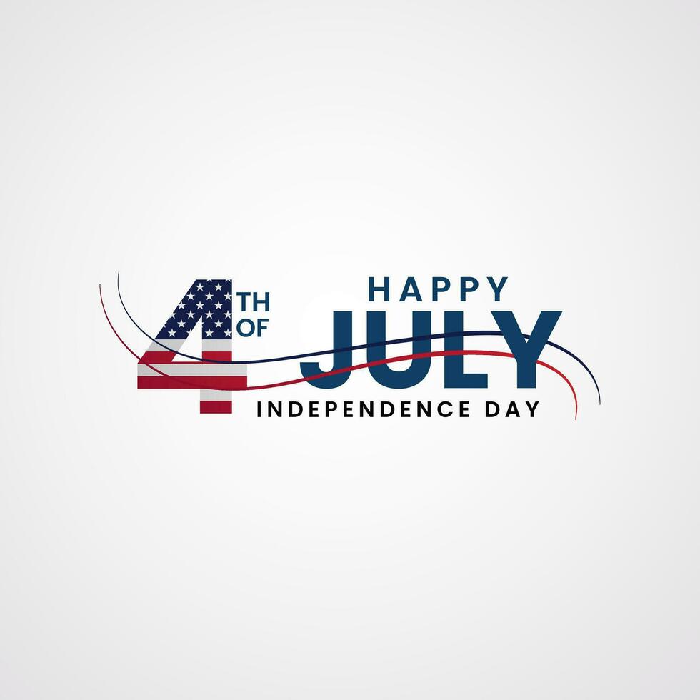 USA Independence Day Celebration, Happy 4th of July greeting card vector