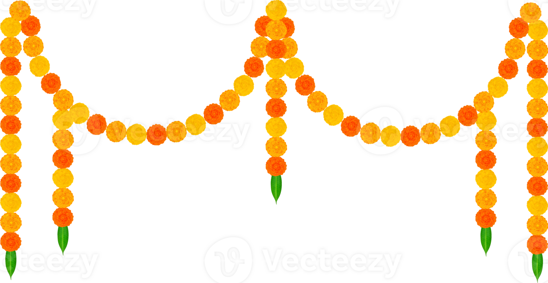 Mango le foglie e calendula fiori ghirlanda per indiano Festival decorazione png
