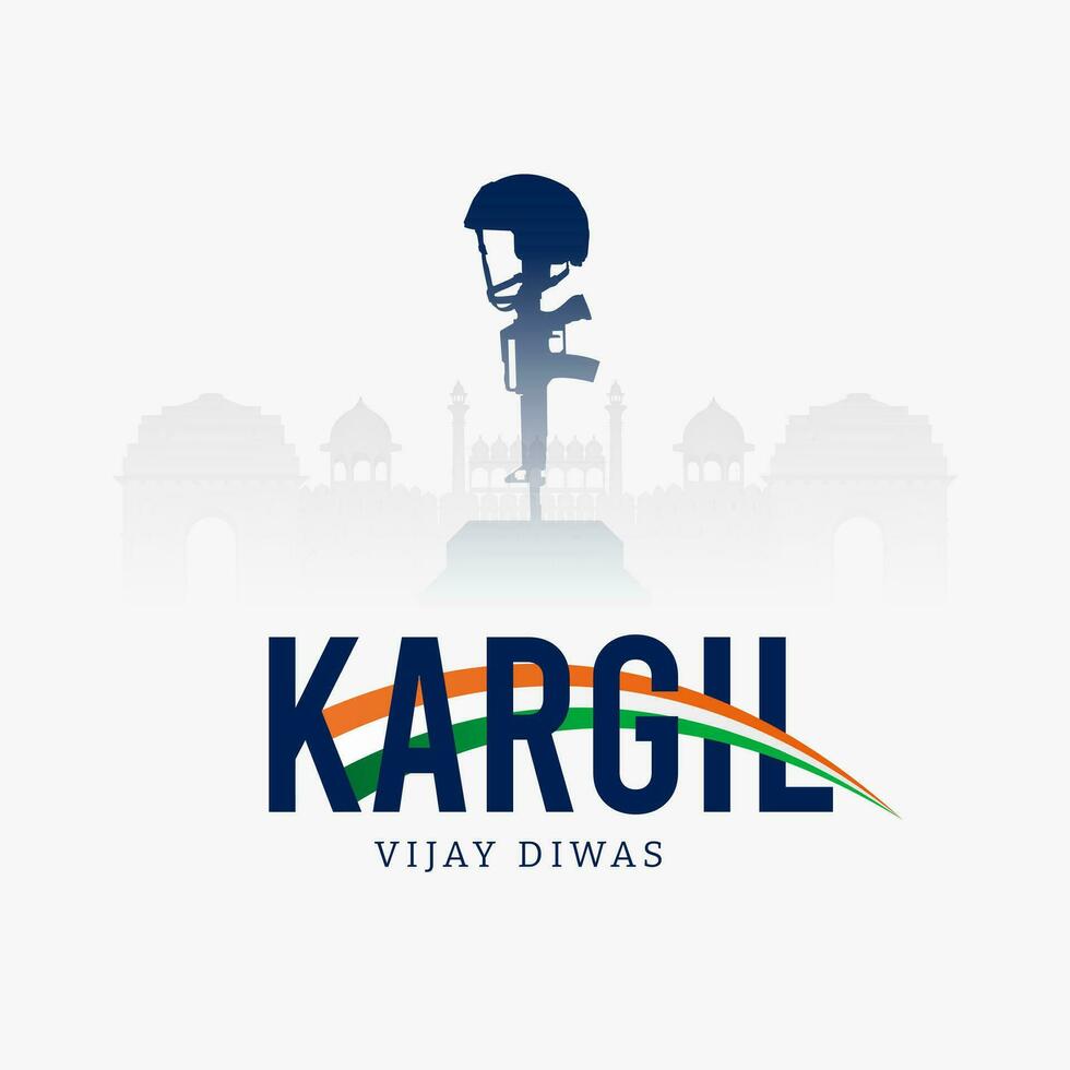 26th July Kargil Vijay Diwas Design Concept With Indian Flag and Army Social Media Post vector
