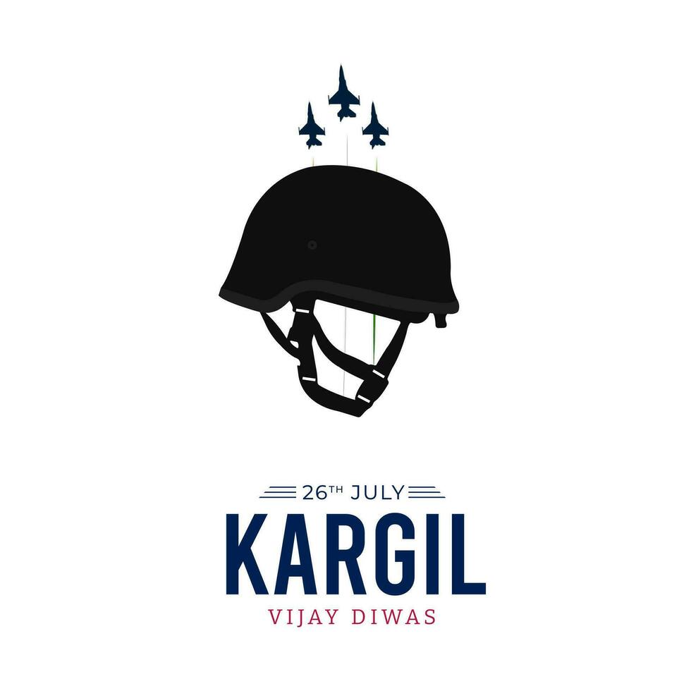 26th July Kargil Vijay Diwas Design Concept With Indian Flag and Army Social Media Post vector