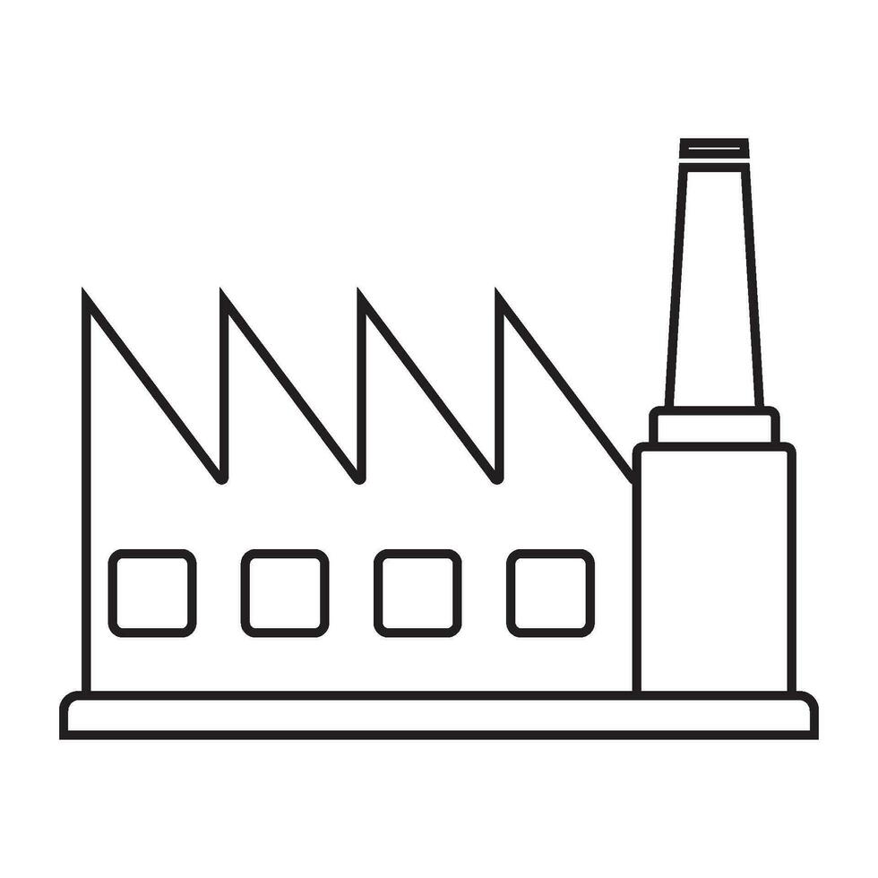 factory building icon vector