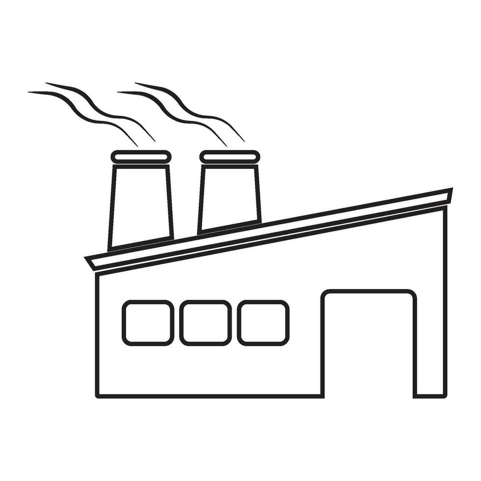 factory building icon vector