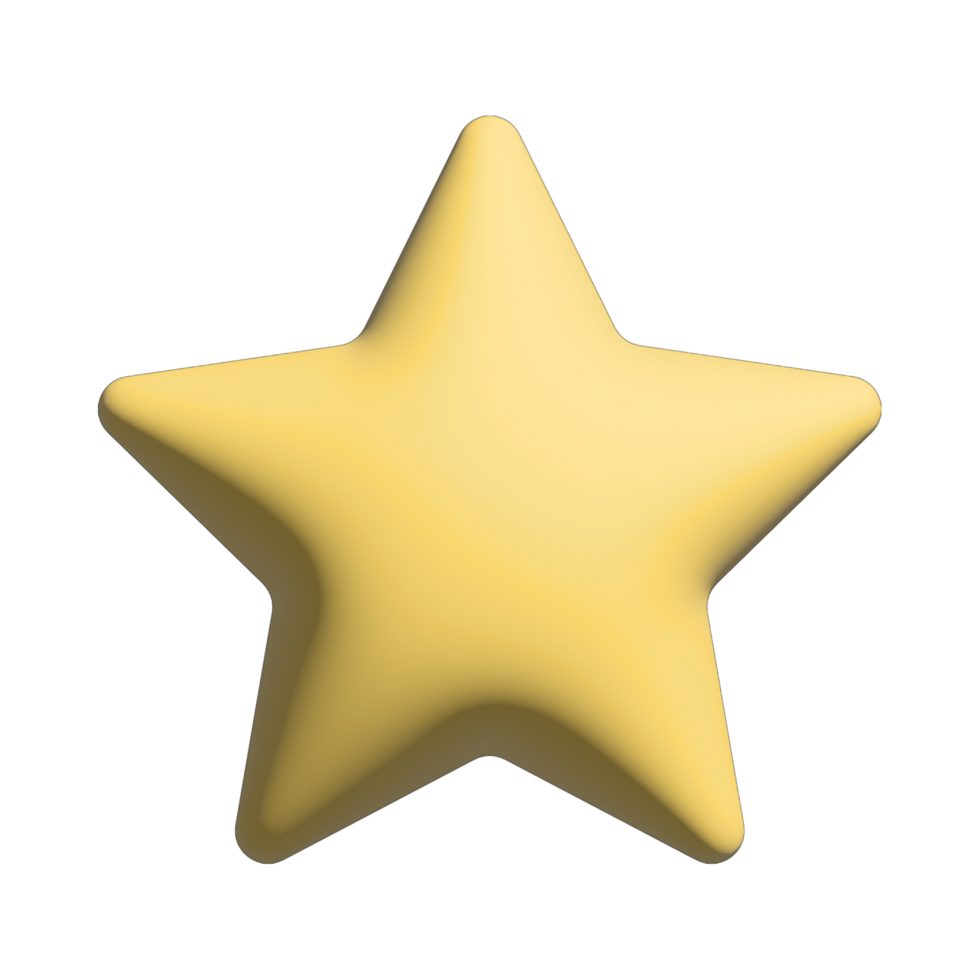 yellow volumetric 3D star, volumetric figure in 3D psd