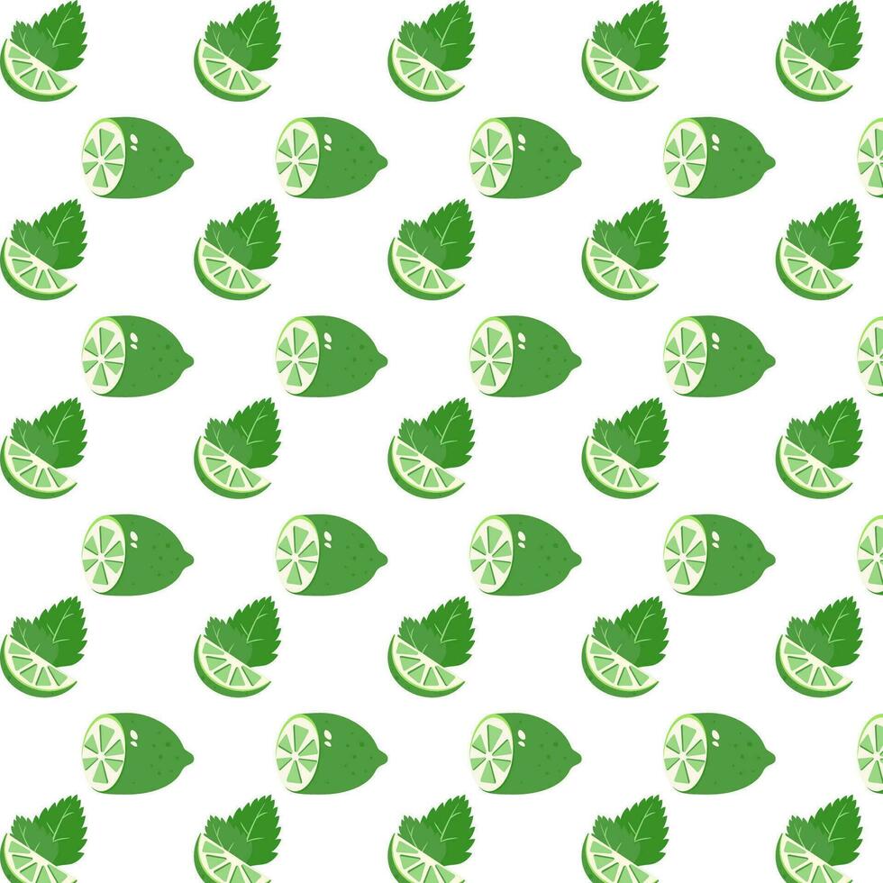 Seamless pattern with lime, summer pattern with citrus fruits, background vector