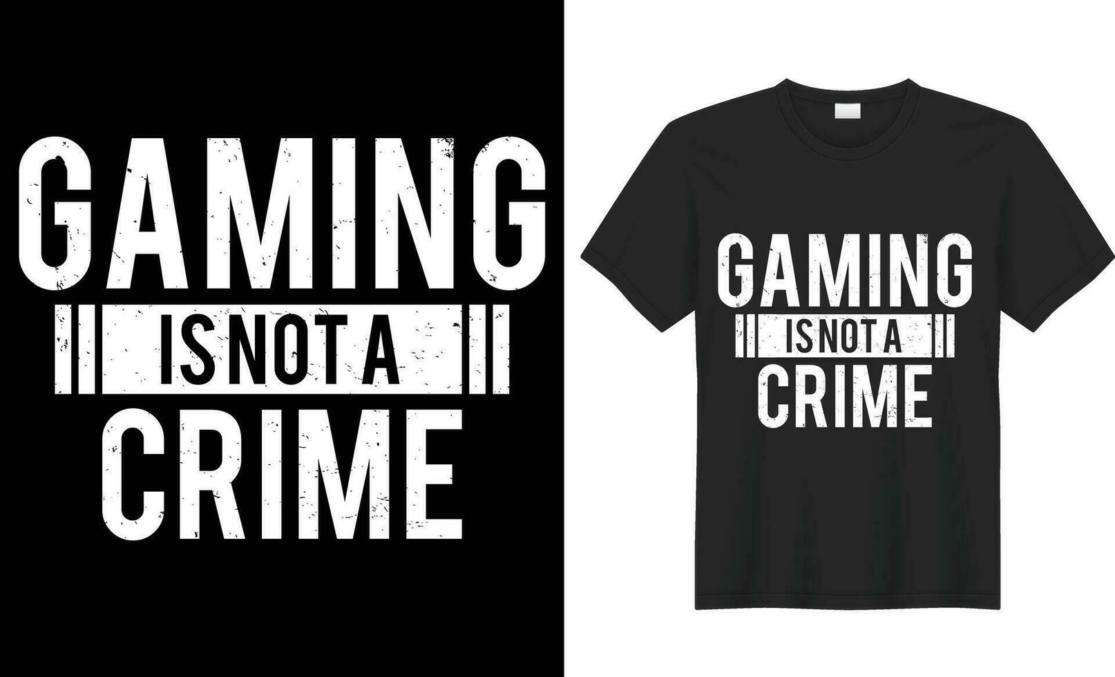 Gaming is not a crime typography vector t-shirt design. Perfect for print items and bags, mug, poster, banner. Handwritten vector illustration. Isolated on black background.