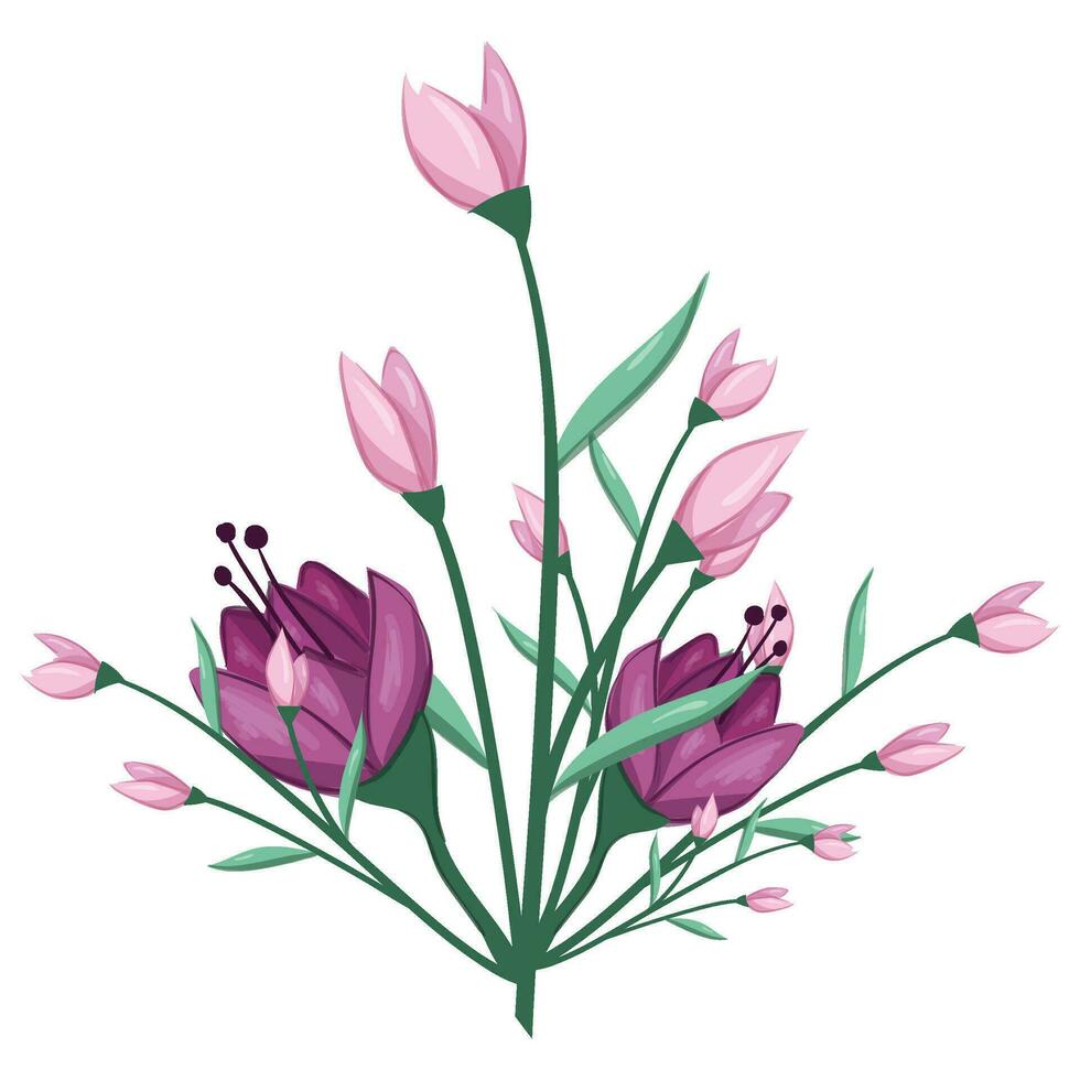 Blossom Pink Flower Bush vector