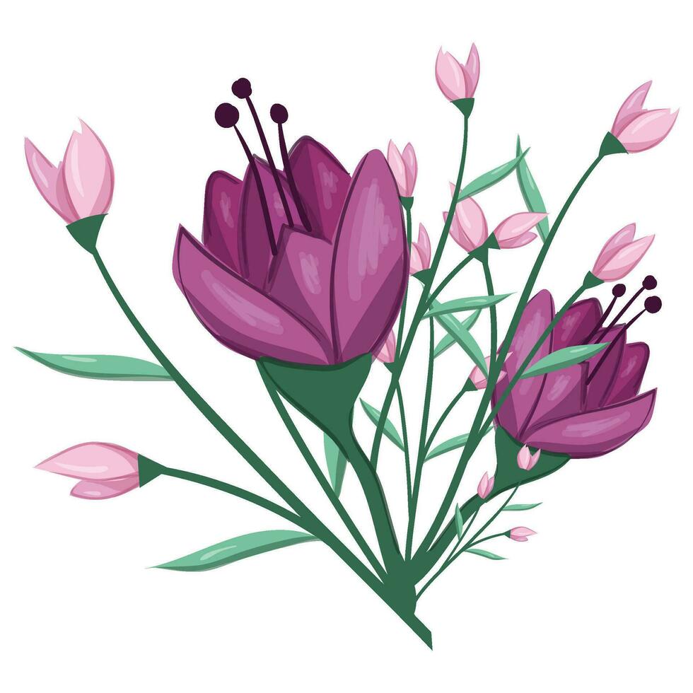 Blossom Pink Flower Bush vector