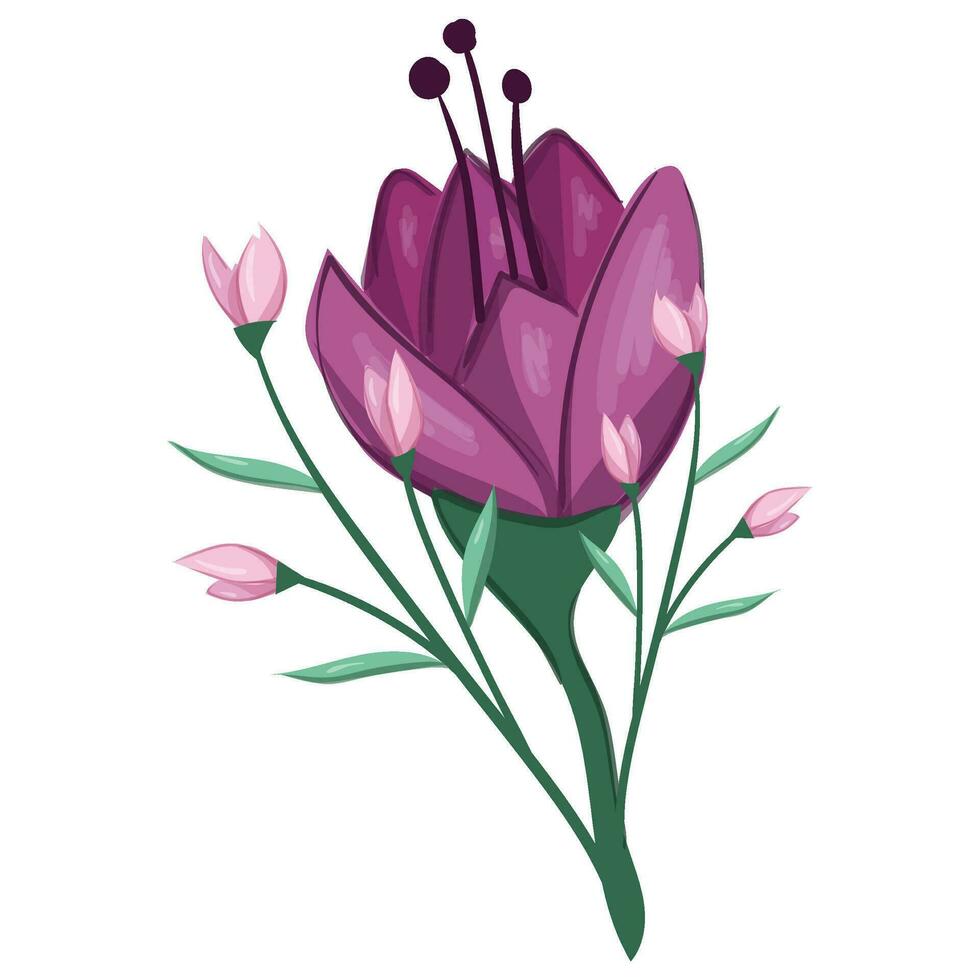 Blossom Pink Flower Bush vector