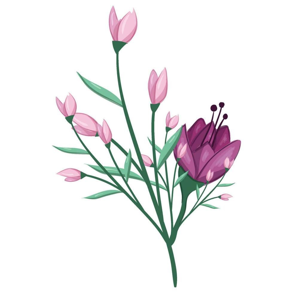 Blossom Pink Flower Bush vector